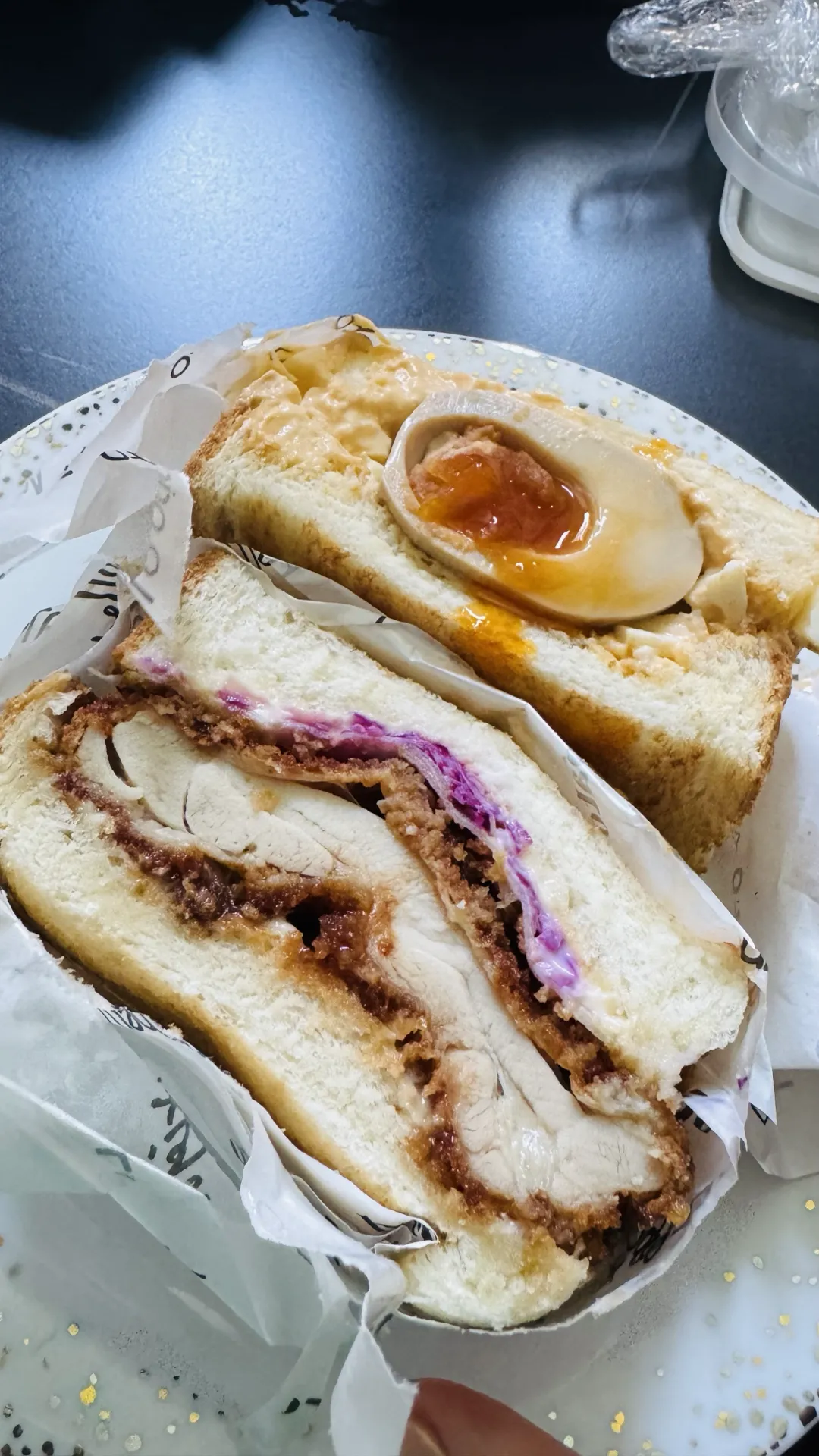 when you cant decide on your sando.. just go half and half