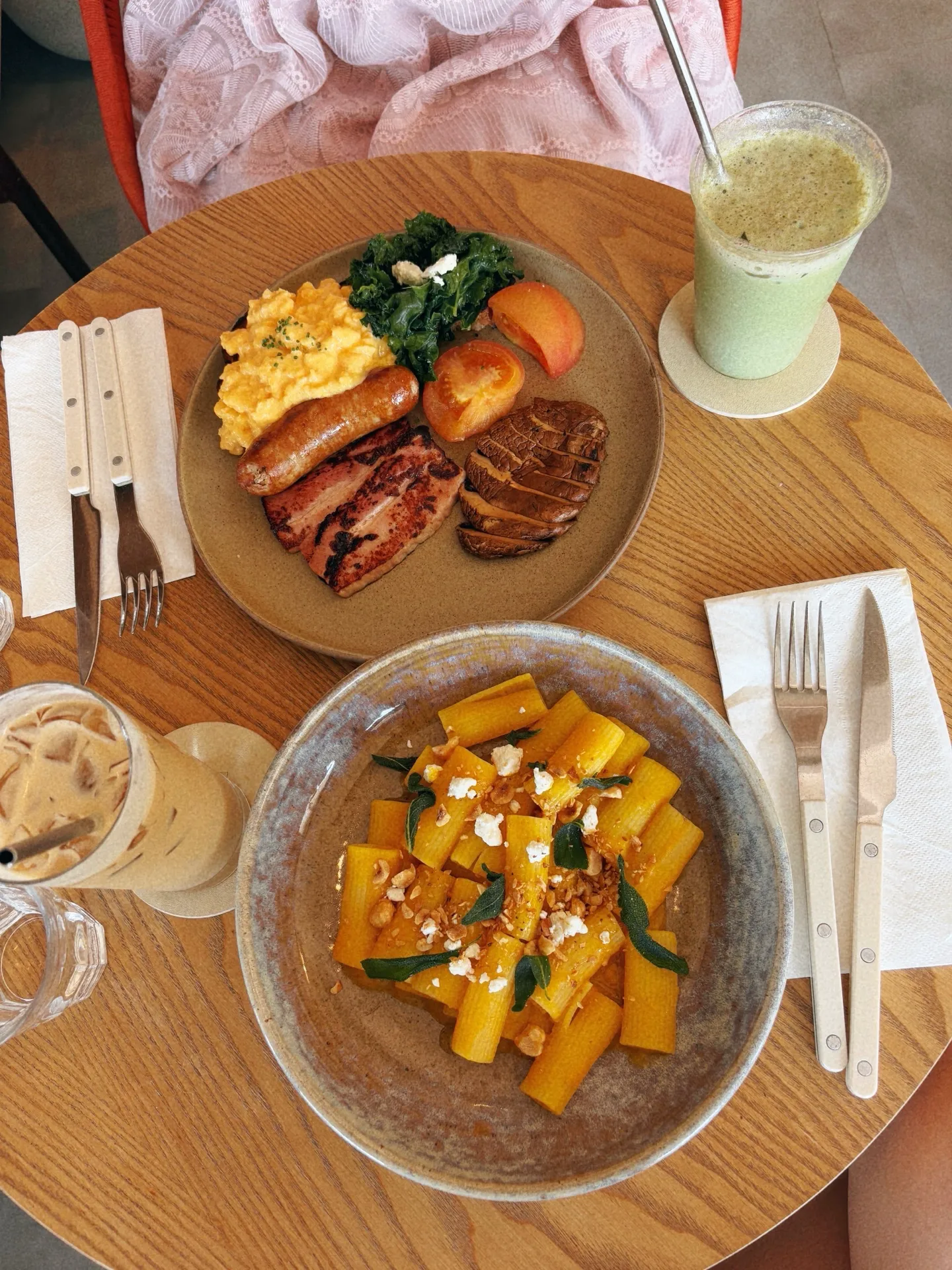 🍝Pasta & Strawberry Matcha 🍓